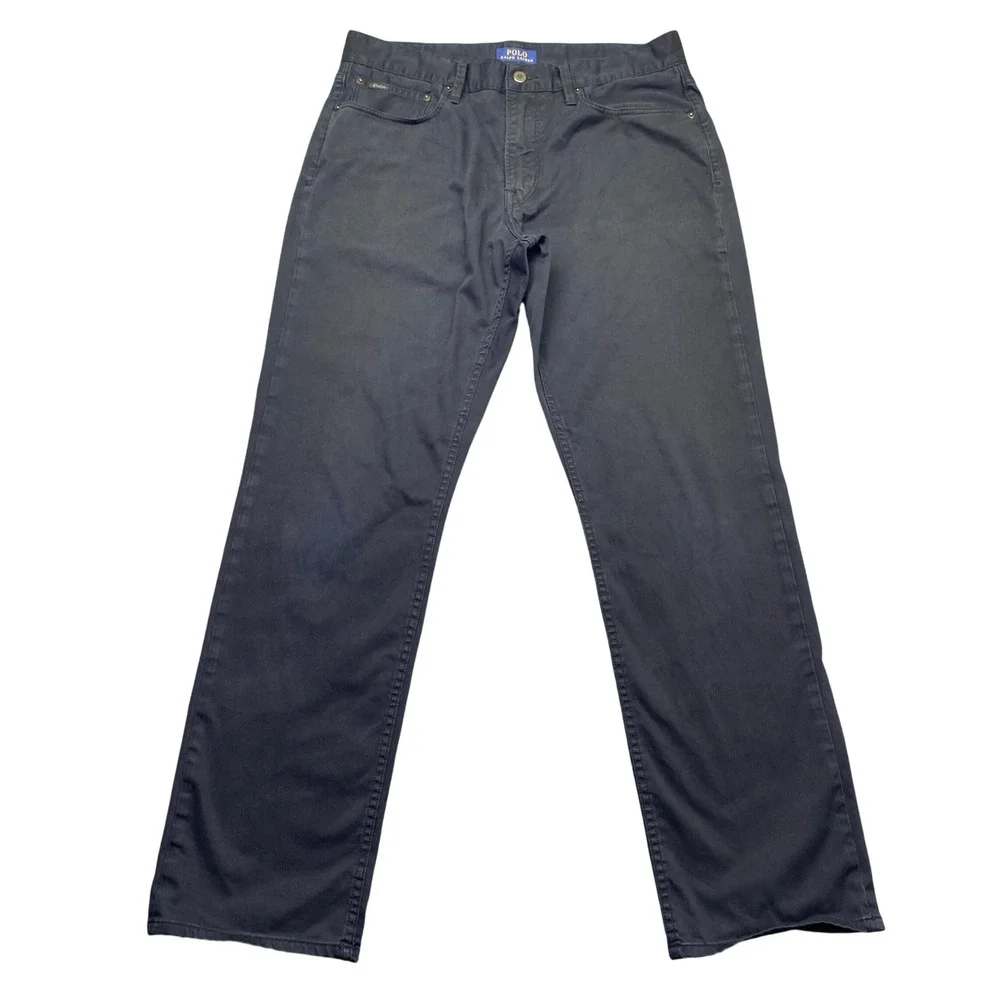 Polo Ralph Lauren Prospect Straight Leg Pants Mens Sz 33 Black Cotton Stretch